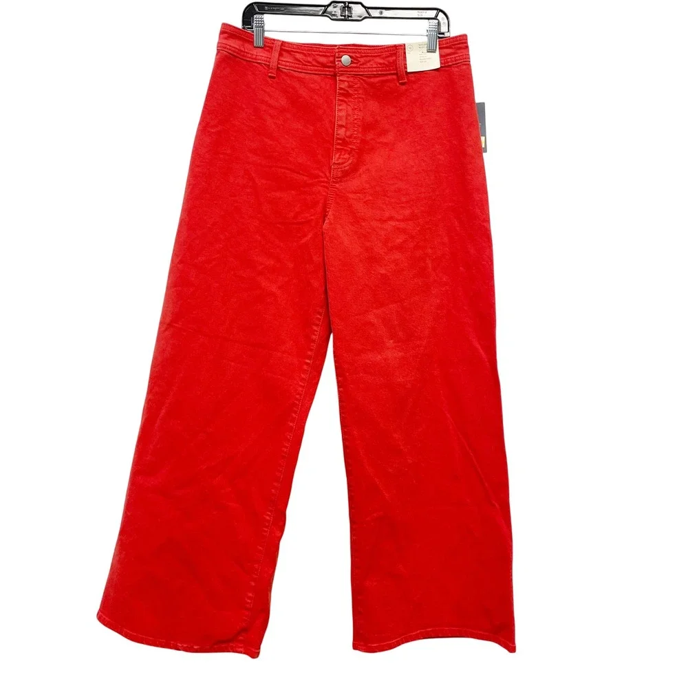 Universal Thread Women's Red High Rise Sailor Wide Leg Jeans Size 12 - Picture 2 of 6